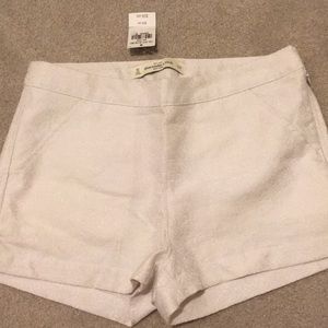 Abercrombie White and Gold Pattern Shimmery Shorts